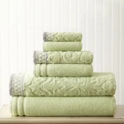 Modern Threads Damask Jacquard 6 Piece Towel Set With Embellished Border. -Decor Haven Shop GUEST 714bd6fc 0557 4475 b168 3a2fce7c19c7