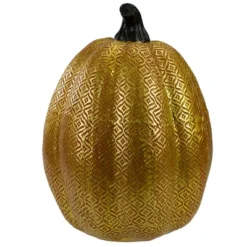 Northlight 9.75" Gold And Orange Greek Key Textured Autumn Pumpkin Tabletop Decoration -Decor Haven Shop GUEST 72a288b4 a2e8 48eb a9d5 de43af8447b6