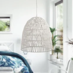 15" 1-Light Imara Pendant Hemp White - River Of Goods -Decor Haven Shop GUEST 73df3b8d 74c5 4195 958a 5ad9374ec076