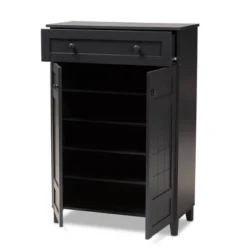 Shelf Wood Shoe Storage Cabinet With Drawer Glidden Finished Black - Baxton Studio -Decor Haven Shop GUEST 74e2bd47 f950 40a7 a038 bdec0ba4764e