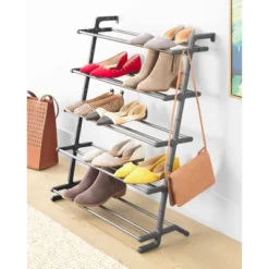 Whitmor 5 Tier Leaning Shoe Rack Black -Decor Haven Shop GUEST 75169bfe 6780 458e 9be9 d17629c26ec2