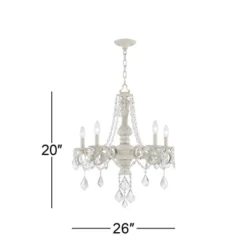 Kathy Ireland Chateau De Conde Antique Rubbed White Pendant Chandelier 26" Wide French Crystal 5-Light Fixture For Dining Room House Kitchen Island -Decor Haven Shop GUEST 76ccc7b0 d15f 4e93 9aa9 8ffe977898dd