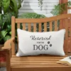 Sunbrella Indoor/Outdoor Reserved For The Dog Embroidered Lumbar Throw Pillow White/Black - Sorra Home -Decor Haven Shop GUEST 77063f61 f968 49b7 a3bf f76b7f53ca34