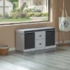 Basicwise MDF Storage Box Shoe Bench With 2 Shelves, Foldable Baskets And A Gray Cushion, White -Decor Haven Shop GUEST 790a19b0 1a59 4e92 a3c7 5f289ff24b46