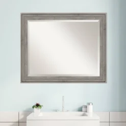 Regis Barnwood Framed Bathroom Vanity Wall Mirror Gray - Amanti Art -Decor Haven Shop GUEST 79601bd0 1694 4a59 8077 88a0175a32c6