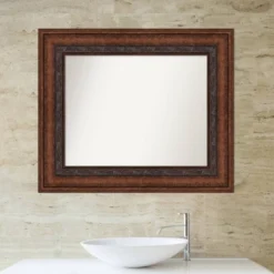 38" X 32" Non-Beveled Decorative Bathroom Wall Mirror Bronze - Amanti Art -Decor Haven Shop GUEST 7a604427 f689 4cc5 8f39 2a1d9c3a9fda