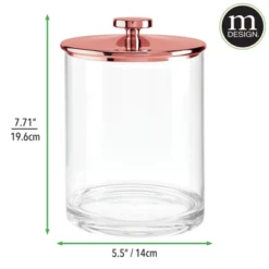 MDesign Round Storage Apothecary Canister For Bathroom, 2 Pack -Decor Haven Shop GUEST 7afe8119 d736 4ad8 8c73 cd5f22fb870f