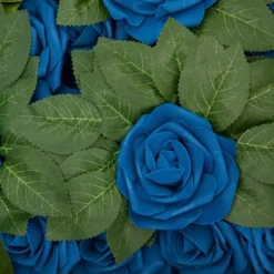 Bright Creations 60 Pack Artificial Blue Foam Roses, Faux Fake Flower Heads With Stems & Leaves For Decor & Craft, 136 Piece, 3 In -Decor Haven Shop GUEST 7b8a9c58 0429 4d00 b309 4ca62b2df4a9