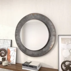 Industrial Metal Wall Mirror Gray - Olivia & May -Decor Haven Shop GUEST 7bd951c6 22f3 42ed a54b 088c3848ea0e