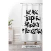 Superheroes Shower Curtain White/Black - Deny Designs -Decor Haven Shop GUEST 7c608ea4 3bc6 4475 a37b fee25b37df77