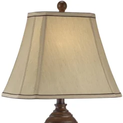 Regency Hill Traditional Table Lamp 28.5" Tall Carved Two Tone Brown Urn Shaped Beige Fabric Shade For Living Room Family Bedroom Bedside -Decor Haven Shop GUEST 7c9b7712 3851 4b15 b257 2c4451c8fef3