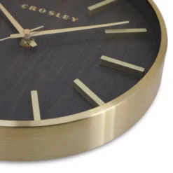 Analog 10" Gold Metal Quartz Accurate With Raised Hour Marks Wall Clock - Crosley -Decor Haven Shop GUEST 7ce7b3b0 b16b 44ed 9426 1493f72b369e