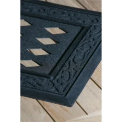 Evergreen Black Scroll Sassafras Floor Mat Indoor Outdoor Rubber Tray 18"x30" Fits Sassafras Inserts 10"x22" Black -Decor Haven Shop GUEST 7e1593bc bfa6 4afa aa95 2c17628e0231