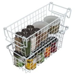 Set Of 2 Storage Bins - Basket Set For Toy, Kitchen, Bathroom, And Closet Storage - Small Shelf Organizers With Handles By Home-Complete (White) -Decor Haven Shop GUEST 7e8a6677 1f63 45ed ab7b eaa92c067634