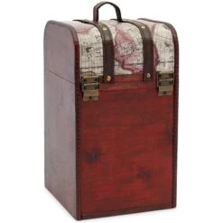 Okuna Outpost Wooden 4 Bottles Travel Wine For Storage Bar Accessory, World Map Design, 8. X 8.5 X 13.8 In -Decor Haven Shop GUEST 7e9370cd 2c97 41b7 ad89 05d1ec0822e1