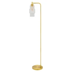 63" Kyra Pillar Shade Floor Lamp Gold - River Of Goods -Decor Haven Shop GUEST 7f70c47b be58 4fd2 a21f 4faf0d15855d