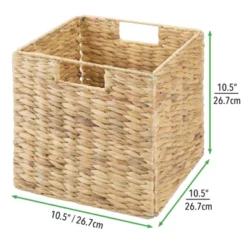 MDesign Woven Hyacinth Home Storage Basket For Cube Furniture, 4 Pack -Decor Haven Shop GUEST 7fe17992 2e22 4369 b87a 111741540f2c