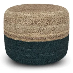 Maron Contemporary Round Pouf Pink/Natural - WyndenHall -Decor Haven Shop GUEST 823fd5e3 9f09 4215 999a 44f66c81ee3a