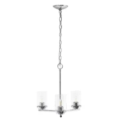 3-Light 15" Classic Contemporary Clear Glass/Metal Hanging Pendant Chandelier - Lalia Home -Decor Haven Shop GUEST 824f9088 b222 463c 93ab 8cf0bb2b85b3