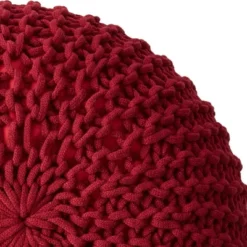 Cheer Collection 18" Round Cable Knit Pouf Ottoman -Decor Haven Shop GUEST 8310b00e 0d0d 41ac a178 812ee84f0602