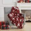 Kate Aurora Red & Black Country Farmhouse Ultra Plush Christmas Plaid Snowflakes Accent Throw Blanket - 50 In. W X 60 In. L -Decor Haven Shop GUEST 833c832e bf44 4417 8c70 d2365c53c3aa