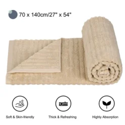 PiccoCasa Soft Thick Absorbent Ribbed Cotton Bath Towels 2 Pcs -Decor Haven Shop GUEST 834a1773 eba7 4362 88bb 10716b139a09