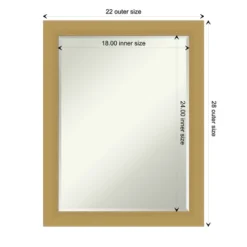 Amanti Art Grace Brushed Gold Petite Bevel Bathroom Wall Mirror 27.5 X 21.5 In. -Decor Haven Shop GUEST 86395c05 5de1 4c9e bb3f e3da7d8d782c