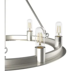 6-Light Saddlewood Chandelier Brushed Nickel - Hunter Fan -Decor Haven Shop GUEST 86910c2d 58b9 4e13 bb49 411543fc11ab