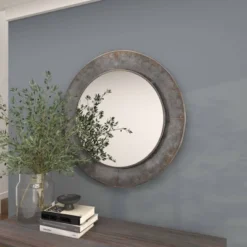 Industrial Metal Wall Mirror Gray - Olivia & May -Decor Haven Shop GUEST 86e5c35c ad9f 4945 a54a e09d027fb466