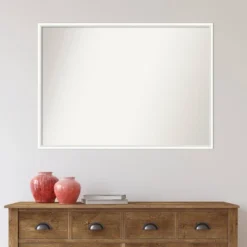 39" X 28" Non-Beveled Lucie White Wood Wall Mirror - Amanti Art -Decor Haven Shop GUEST 87270319 3ffe 428a 8f56 13bc3af1cf9e