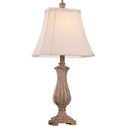 Regency Hill Country Cottage Table Lamp 25" High Antique Gold Leaves Petite Vase Off White Rectangular Shade For Living Room Family Bedroom -Decor Haven Shop GUEST 87279026 68ed 4afb 9f02 3a19d0cae81d