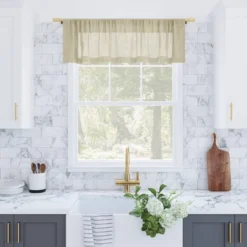 14"x56" Slub Textured Linen Blend Cafe Window Valance - Archaeo -Decor Haven Shop GUEST 8828f649 0155 489d b048 a288fe98ba75