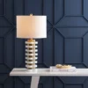 26.5" Wellington Quatrefoil Striped Resin Table Lamp (Includes LED Light Bulb) Brass - JONATHAN Y -Decor Haven Shop GUEST 88cc71b8 bbff 4684 82fd f464cf499f2f