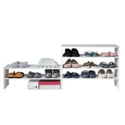 Tangkula 2-tier Stackable Shoe Rack 31" Width Organizer Shelf Set Of 3 White/Tan -Decor Haven Shop GUEST 893e1336 f96d 4e2d 9c38 425be1ed95e1