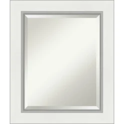 Eva White Silver Framed Bathroom Vanity Wall Mirror - Amanti Art -Decor Haven Shop GUEST 8a2a2841 ce9e 41a9 b3b0 526745fd3384