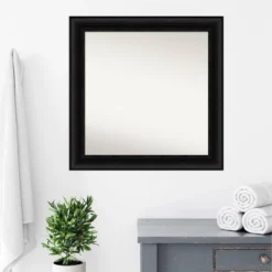 32" X 32" Non-Beveled Parlor Bathroom Wall Mirror Black - Amanti Art -Decor Haven Shop GUEST 8b14ef6a a6a9 4a82 925f c909a127943f