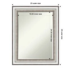 Amanti Art Salon Silver Petite Bevel Bathroom Wall Mirror 29.25 X 23.25 In. -Decor Haven Shop GUEST 8bc3ae89 a4ec 4b5d 8239 de7137b1aa32