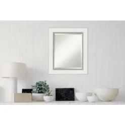 Eva White Silver Framed Bathroom Vanity Wall Mirror - Amanti Art -Decor Haven Shop GUEST 8bf93ca9 7b70 4f1b 9843 c74c656e8342