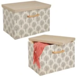 MDesign Soft Textured Fabric Home Storage Organizer Box, 2 Pack -Decor Haven Shop GUEST 8e1b1bb0 247e 42c6 9794 062d81132ed7