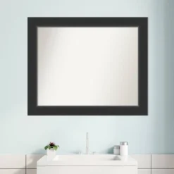 33" X 27" Non-Beveled Corvino Wood Bathroom Wall Mirror Black - Amanti Art -Decor Haven Shop GUEST 8f4600c7 2ad8 41f2 a7c3 28e261a2086f