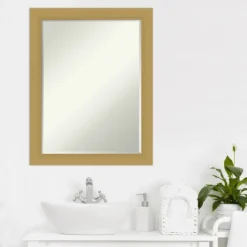 Amanti Art Grace Brushed Gold Petite Bevel Bathroom Wall Mirror 27.5 X 21.5 In. -Decor Haven Shop GUEST 8fbda544 0b3e 4df8 8341 d35d1ccab17c