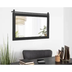 40" X 26" Cates Rectangle Wall Mirror Black - Kate & Laurel All Things Decor -Decor Haven Shop GUEST 90742392 7ca6 4e0f 86c8 b61ccc070144