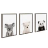 3pc Sylvie Three Bears Framed Canvas Wall Art By Amy Peterson Gray - Kate And Laurel -Decor Haven Shop GUEST 9114e187 35dd 4197 9ff6 db7c9149a4cf