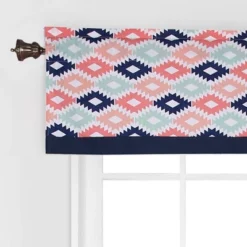 Bacati - Emma Aztec Print Coral/Mint/Navy Window Valance -Decor Haven Shop GUEST 93a2f0b5 e1ed 4e2e 9b11 0b4587ef46e2