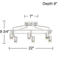 Pro Track Sven 6-Head LED Ceiling Track Light Fixture Kit Spot Light GU10 Silver Brushed Nickel Finish Metal Modern Cage Kitchen Bathroom 22" Wide -Decor Haven Shop GUEST 94579d0e 99ec 4be4 8bd1 63c158a11c65