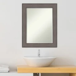 Amanti Art Country Barnwood Petite Bevel Wood Bathroom Wall Mirror 29 X 23 In. -Decor Haven Shop GUEST 94f61e1b 9497 4044 9f15 e6d060864a89