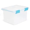 Sterilite 32 Quart Stackable Clear Plastic Storage Tote Container With Blue Gasket Latching Lid For Home And Office Organization, Clear -Decor Haven Shop GUEST 961a47fe 35e8 46b3 adf5 1009ac9db28a