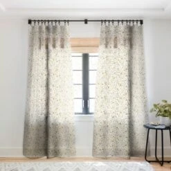 Ninola Design Winter Stars Holiday Gold Single Panel Sheer Window Curtain - Deny Designs -Decor Haven Shop GUEST 96dd69cc 6f1f 4342 ae44 f2c2c57e3a20