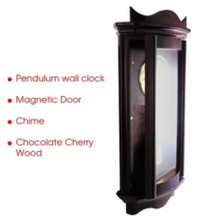 Bedford Clock Collection 25 Inch Chiming Pendulum Wall Clock In Weathered Chocolate Cherry Finish -Decor Haven Shop GUEST 9a094bfc c1f5 488e ae89 e0eafc3e4a9f