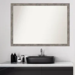 41" X 30" Non-Beveled Marred Wood Bathroom Wall Mirror Pewter - Amanti Art -Decor Haven Shop GUEST 9a6779e4 f743 416d 9f0f d87cf90204b4